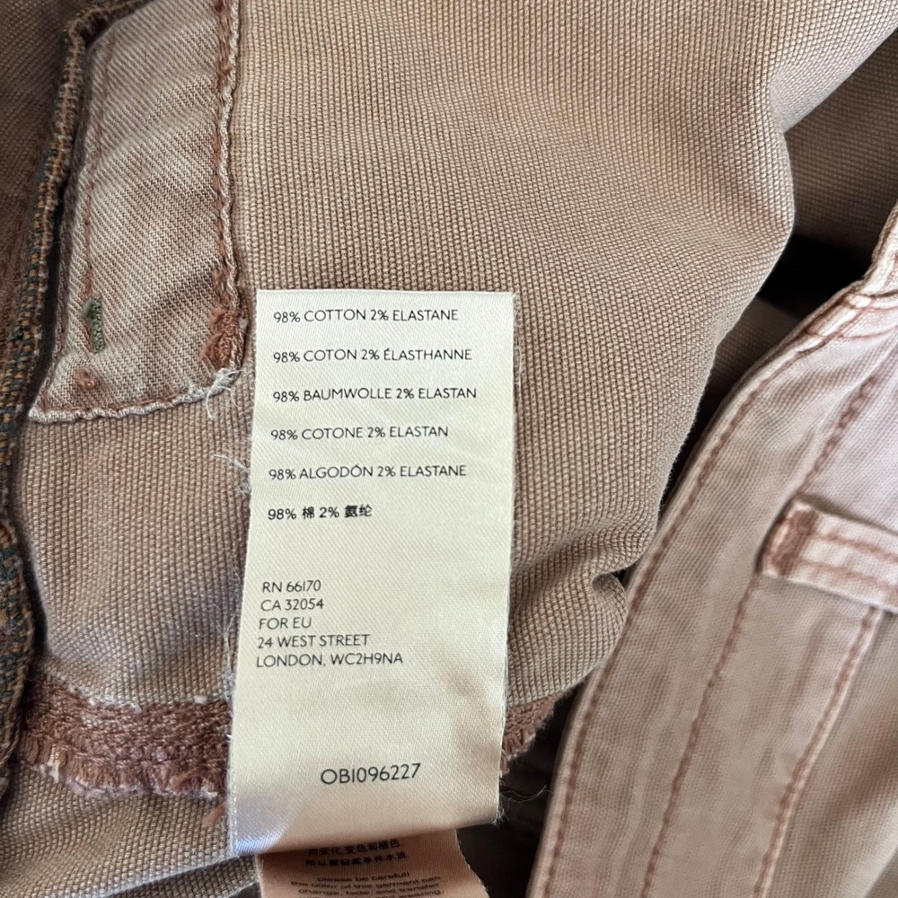ANTHROPOLOGIE The Wanderer Utility Cargo Pants Straight Leg Size 30 Petal Pink‎ - Picture 6 of 6